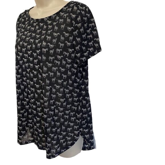 H&M Black Zebra Short Sleeve Top - Picture 3 of 10